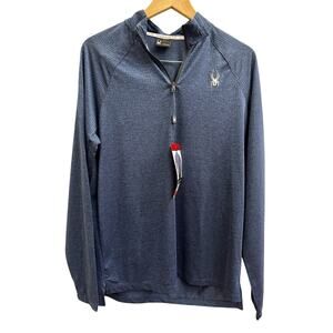 SPYDER Active Blue 1/4 Zip Lightweight Pullover Jacket Moisture Wicking Sz M